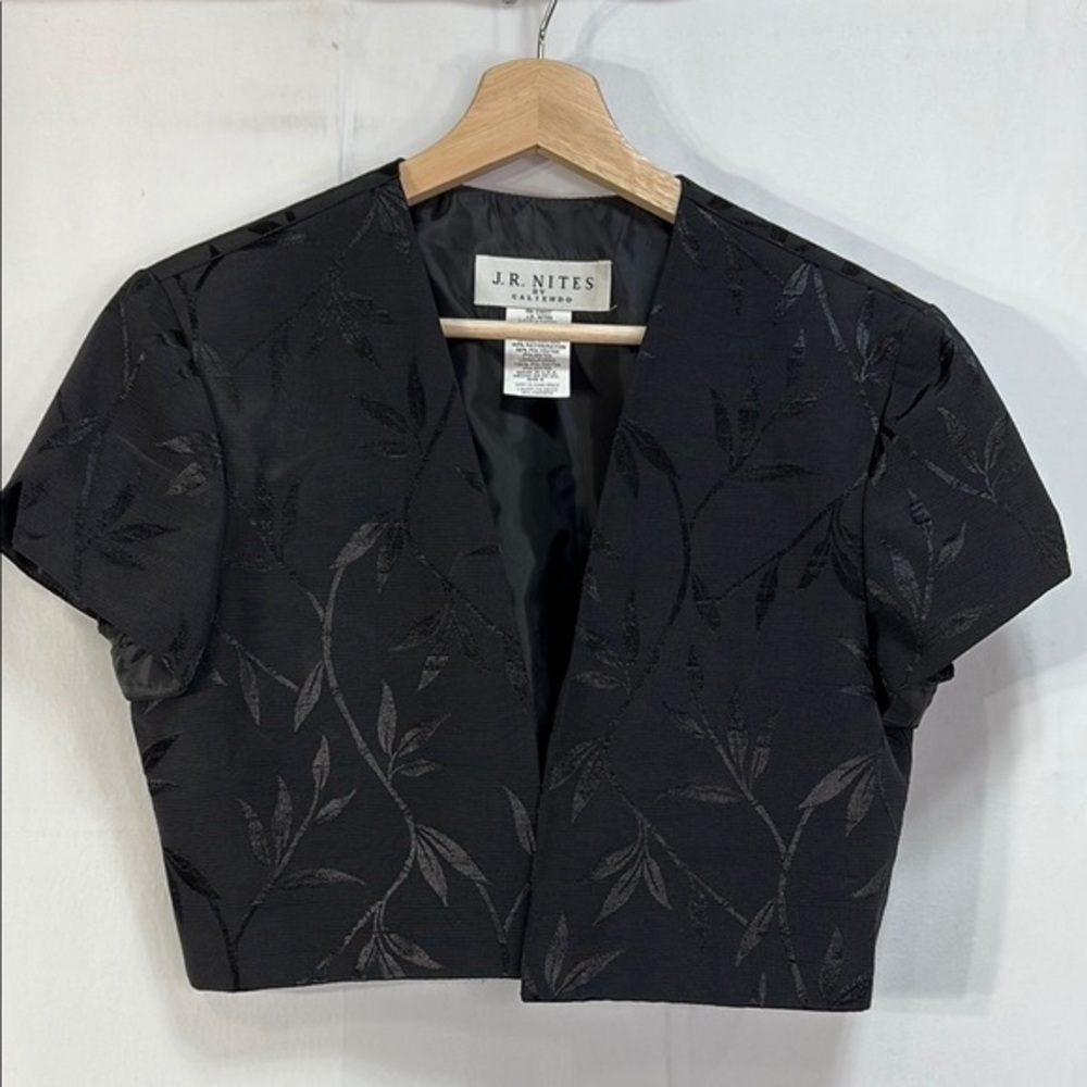 💎JR Nites by Caliendo Black  Bolero jacket with Short Sleeves: